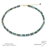 collier ras de cou en turquoise et plaqué or ou argent femme, gipsy, bohème, chic