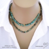 bijoux créateur collier ras de cou en pierre semi-précieuse turquoise fabriqué à la main en France