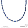 ras du cou collier lapis-lazuli pierre semi-précieuse en forme de tube, création fait main