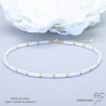 ras du cou collier blanc femme en pierre semi-précieuse jade avec plaqué or ou argent fait main