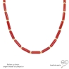 collier femme en cornaline et en plaqué or ou en argent fait sur mesure à la main