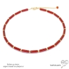 collier femme en cornaline plaqué or ou argent pierre semi-précieuse orange