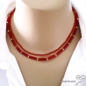 pierre naturelle orange cornaline collier ras du cou choker réalisé à la main en France