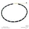 ras de cou noir femme en agate noire et plaqué or ou argent réalisé sur mesure à la main