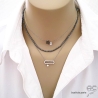 collier ras du cou choker en pierre naturelle grise hématite réalisé à la main sur mesure