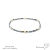 Bracelet en hématites argent et perles d'eau douce blanches, pierre naturelle, création by Alicia