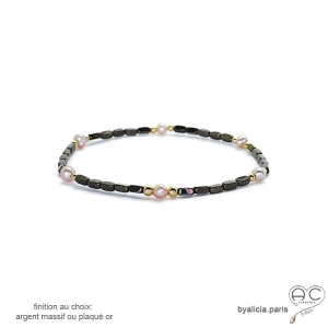 bracelet bronze femme en hématite fabriqué à la main en France