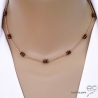 collier ras de cou femme chaîne fine plaqué or avec pierre hématite bronze fait à la main en France