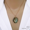 grand pendentif en pierre naturelle turquoise africaine jaspe africaine