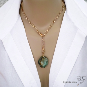 grand pendentif en turquoise africaine