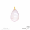 Pendentif quartz rose goutte, plaqué or ou argent, pierre semi-précieuse
