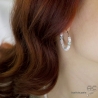 créoles en argent et nacre blanche boucles d'oreilles femme réalisées à la main en France