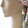 Créoles en argent massif avec nacre et amazonite,  pampille, fait mai