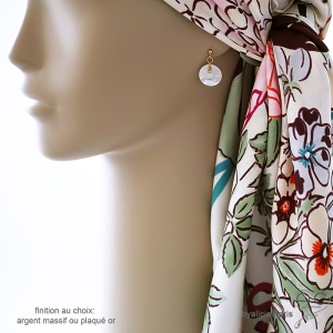 boucles d'oreilles en nacre blanc et plaqué or ou argent massif réalisées à la main en France
