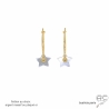 boucles d'oreilles petites créoles avec étoile en nacre blanche réalisées à la main en France