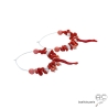 boucles d'oreilles rouges femme créoles en argent et corail