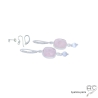 boucles d'oreilles pendantes en argent et pierre naturelle quartz rose