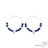 grandes créoles en argent 925 et lapis-lazuli fait main sur mesure en France