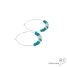 boucles d'oreilles grandes créoles argent pierre turquoise fait main sur mesure