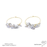 Créoles avec perles naturelles Keshi en forme de pétales, boucles d'oreilles faits main, création by Alicia