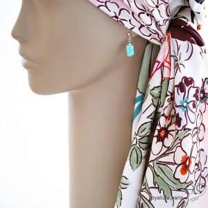 boucles d'oreilles pendantes femme en pierre amazonite et argent massif fait main en France