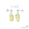 boucles d'oreilles en argent 925 et pierre semi-précieuse citrine réalisées à la main