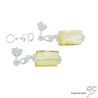 Boucles d'oreilles pendantes en citrine et argent massif 925, pierre naturelle jaune fait sur mesure à la main