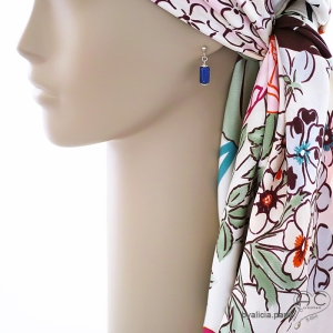boucles d'oreilles bleues pendantes femme en pierre lapis-lazuli et argent 925