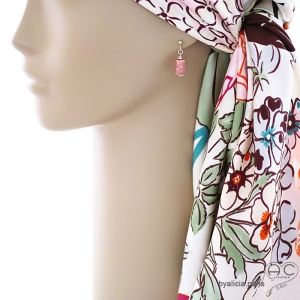 boucles d'oreilles pendantes roses en argent 925 et pierre naturelle rhodochrosite fait main sur mesure