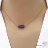 Collier avec améthyste, plaqué or, pierre semi-précieuse violete, fait main, création by Alicia