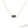 Collier avec grenat vert, plaqué or, pierre semi-précieuse vert, fait main, création by Alicia