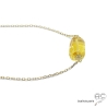 ras de cou collier en plaqué or et pierre jaune citrine fait sur mesure à la main
