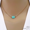 Collier avec amazonite, plaqué or, pierre semi-précieuse vert-bleu, fait main, création by Alicia