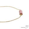 ras du cou rose en plaqué or et pierre rhodochrosite réalisé à la main sur mesure