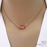 Collier avec rhodochrosite et plaqué or, pierre semi-précieuse rose, fait main, création by Alicia