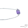 ras du cou violet femme en argent et pierre améthyste fait sur mesure à la main en France
