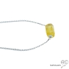 ras de cou en argent 925 et pierre citrine, choker jaune femme réalisé à la main en France