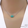 Collier avec amazonite, argent massif, pierre semi-précieuse vert-bleu, fait main, création by Alicia