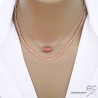 collier ras de cou rose créateur pour femme en pierre naturelle rhodochrosite et argent 925 fait main sur mesure