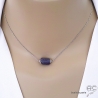 collier fin en tanzanite et argent massif, ras de cou, choker en pierre semi-précieuse bleue