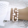 bracelet femme en perles naturelles blanches et argent réalisé à la main en France