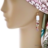 Boucles d'oreilles en perle baroque et pierres multicolores, plaqué or ou argent, femme, pendantes, orginales, fait main
