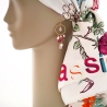 boucles d'oreilles orginales pendantes longues roses femme en pierres naturelles et plaqué or fait main sur mesure