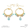 boucles d'oreilles pendantes femme avec pampilles en pierre naturelle amazonite