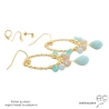grandes boucles d'oreilles pendantes femme vert claire en amazonite fait sur mesure à la main en France