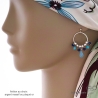 Boucles d'oreilles anneaux avec pampilles en calcédoine bleue et lapis-lazuli, argent massif, création by Alicia