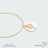 pendentif nacre blanche plaqué or ou argent ras du cou blanc or femme fait sur mesure en France