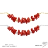 ras de cou rouge femme en corail véritable et plaqué or ou argent fait main sur mesure