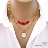 bijoux collier créateur en corail véritable rouge réalisé à la main sur mesur en France