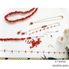bijoux créateur artisanaux corail véritable rouge plaque or collier ras de cou pendentif fait à la main à l'atelier en France